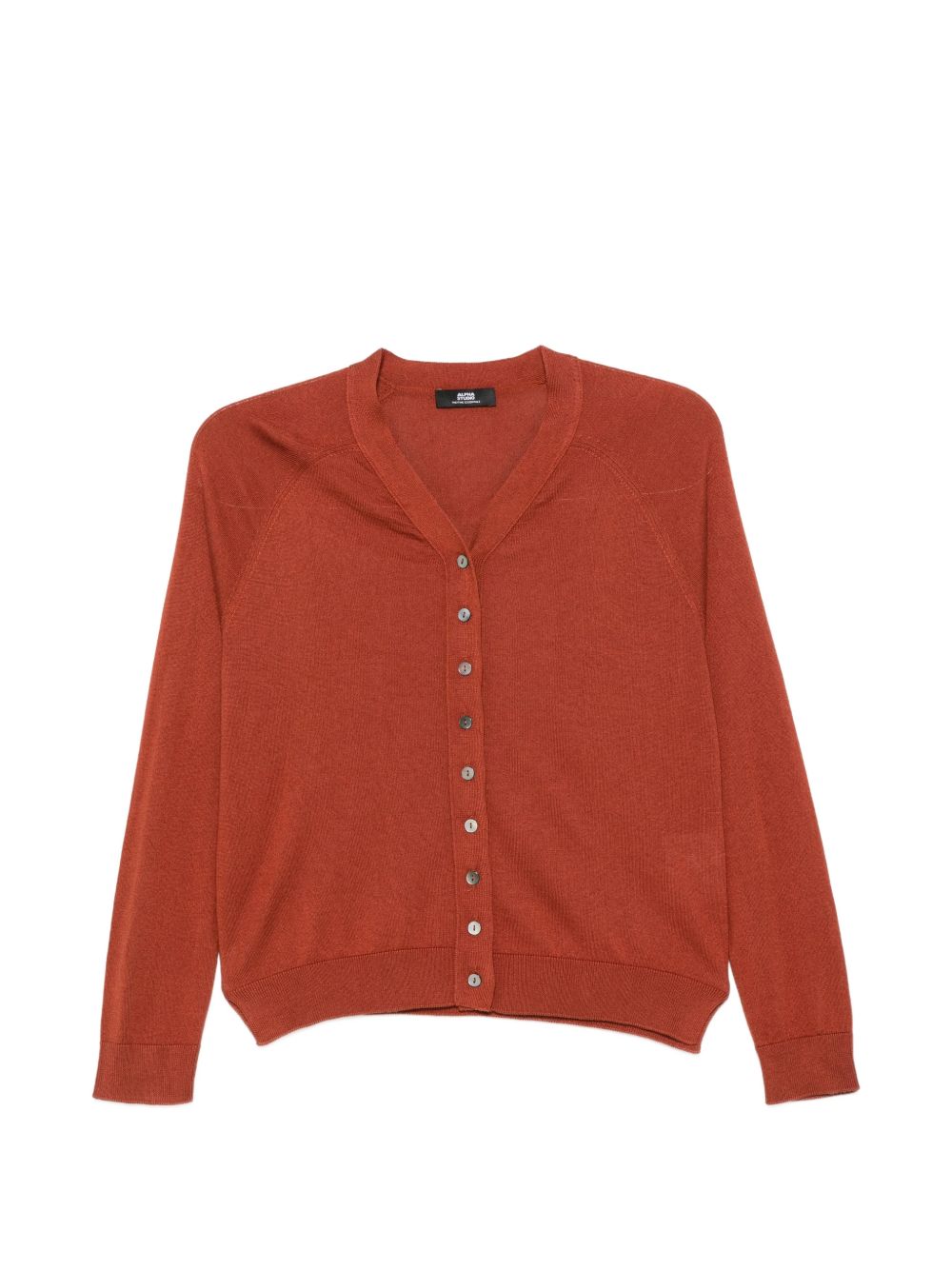 ALPHA STUDIO Cardigan in seta e cashmere color ruggine 