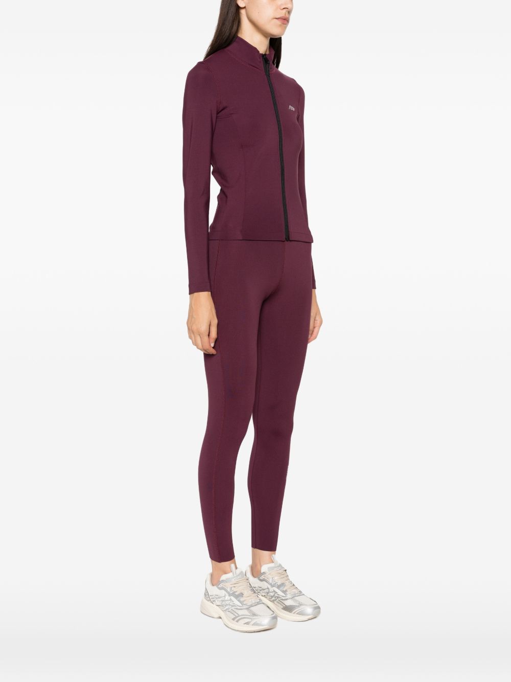 AUTRY Felpa bordeaux con zip e logo sul petto 