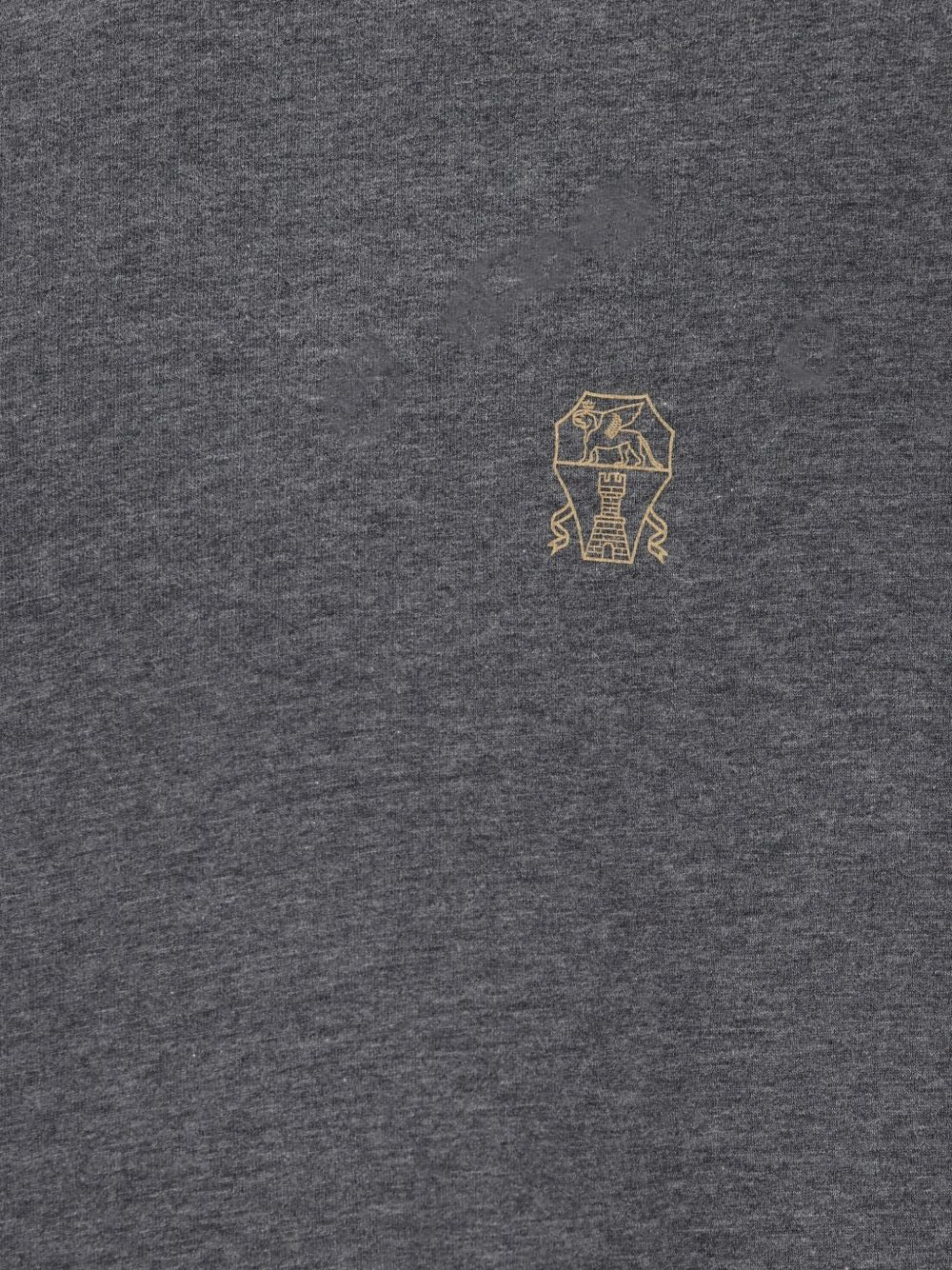 BRUNELLO CUCINELLI T-shirt grigia a maniche corte in cotone con logo sul petto 