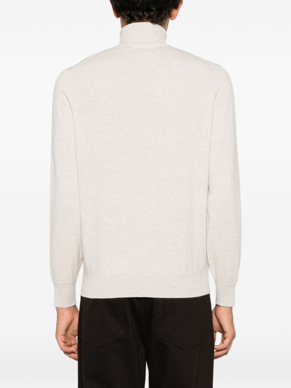 BRUNELLO CUCINELLI Maglia a collo alto in cashmere beige 
