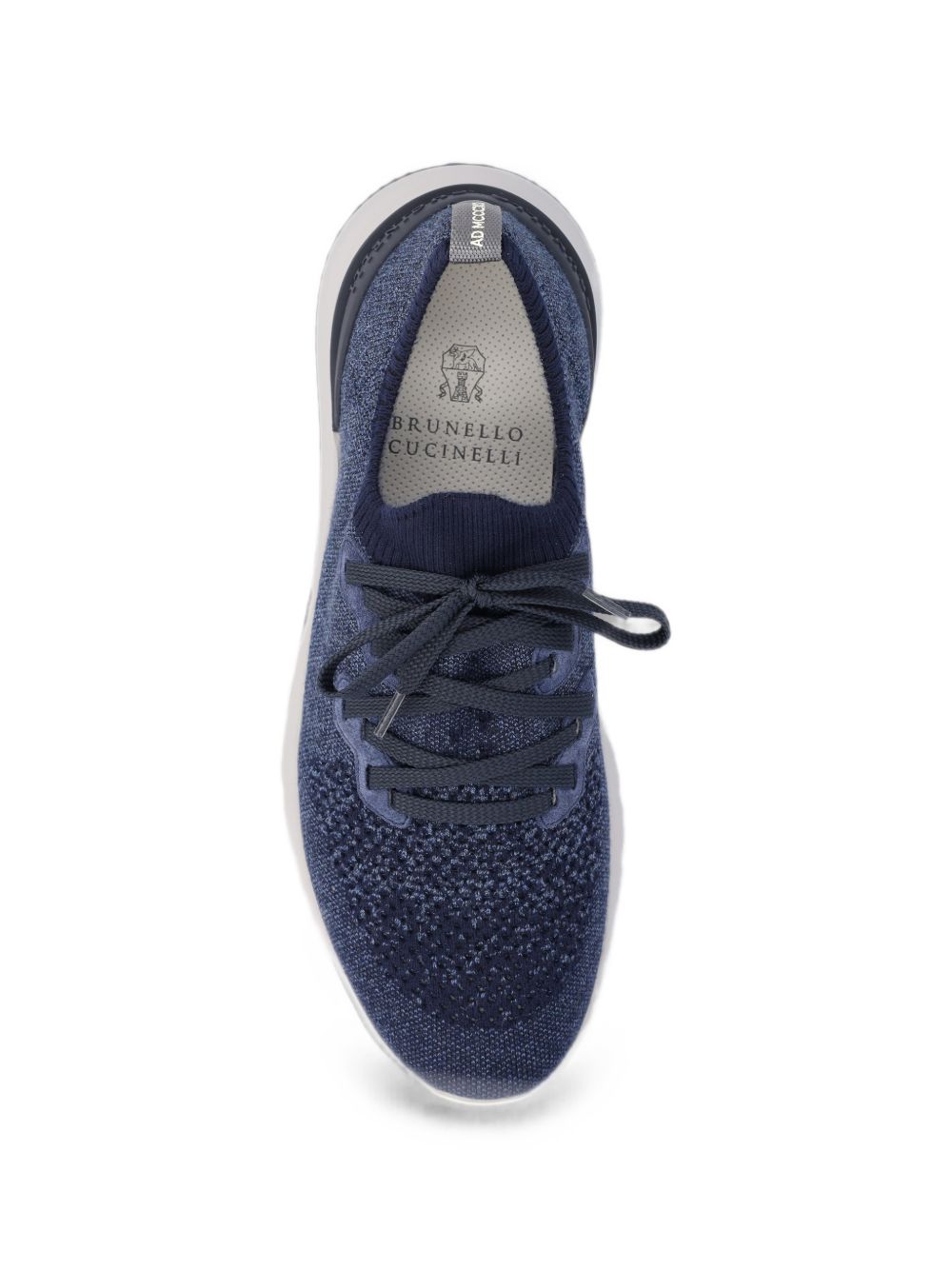 BRUNELLO CUCINELLI Sneakers in tela elastica effetto calzino blu 