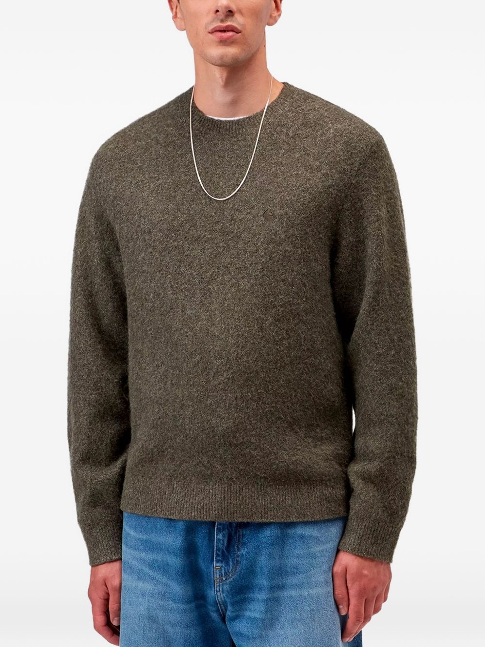 CARHARTT WIP Maglione girocollo verde con logo 