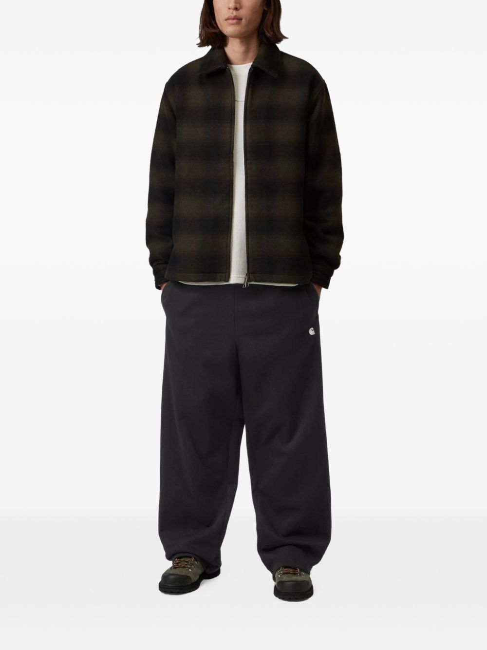 CARHARTT WIP Pantalone tuta nero con logo 