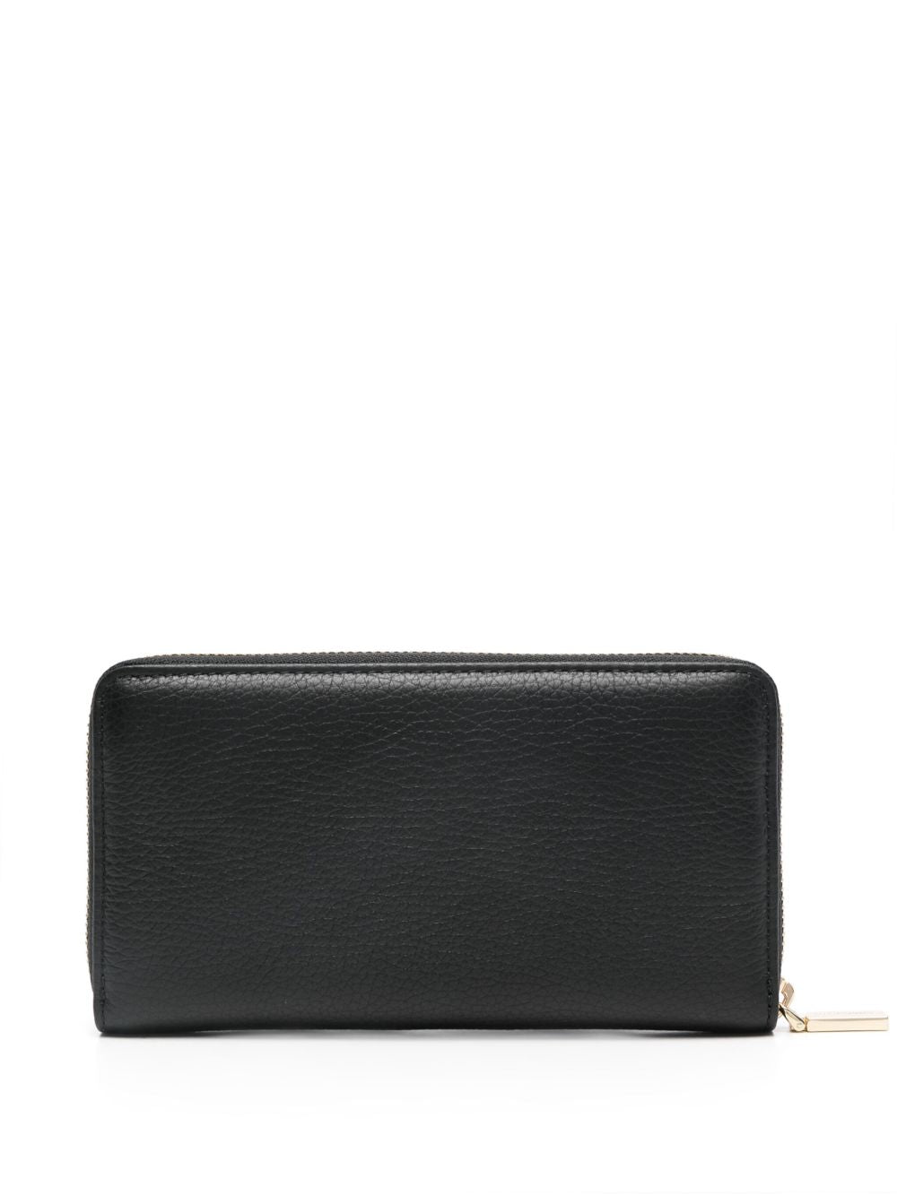 COCCINELLE Pochette nera in pelle con placca logo 
