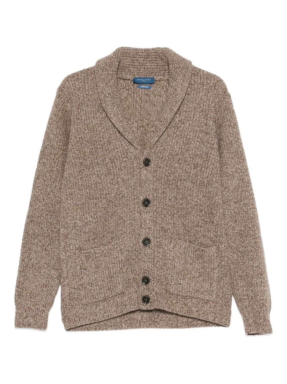 DANIELE FIESOLI Cardigan color sabbia con tasche e scollo a V 