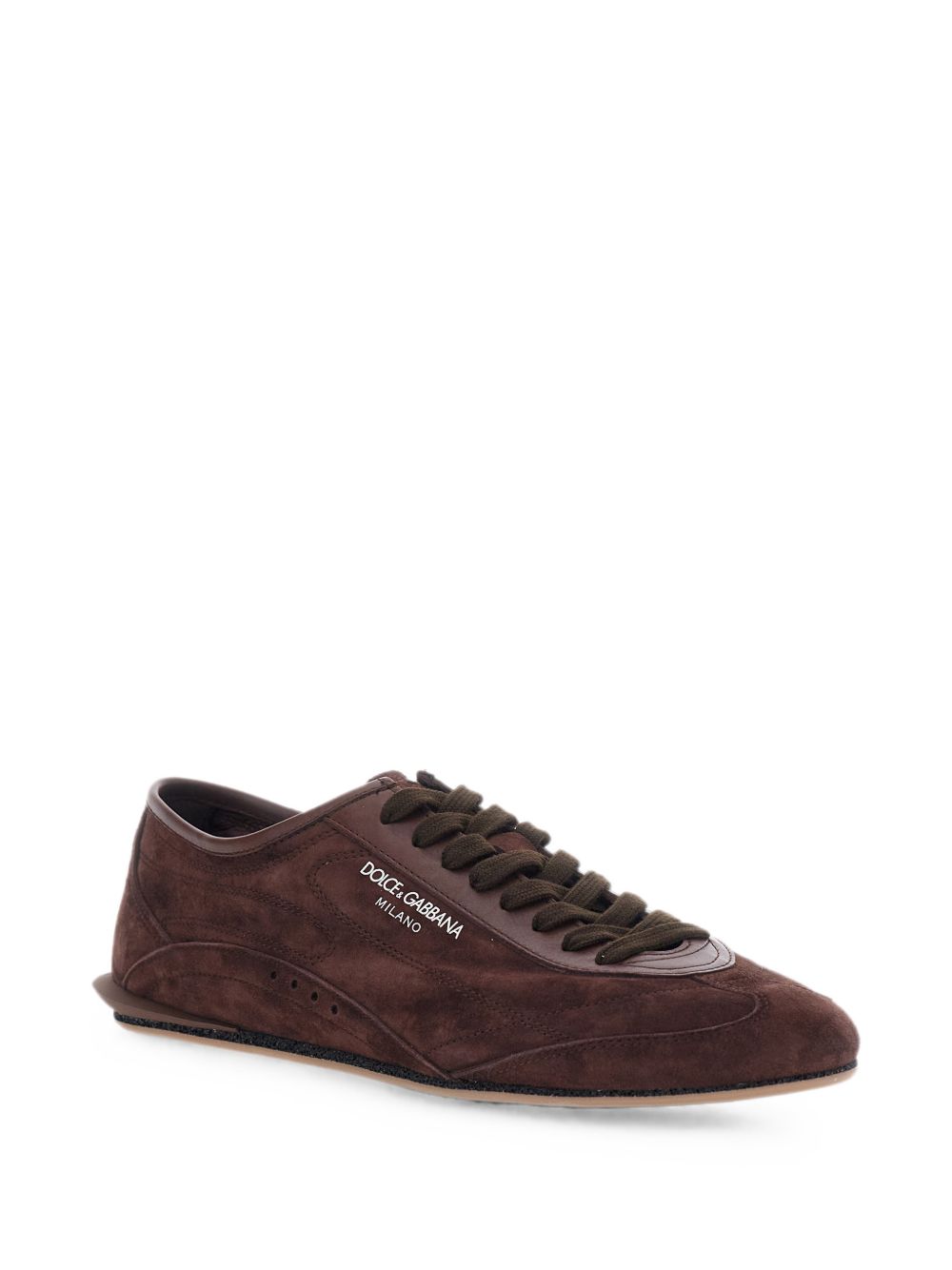 DOLCE e GABBANA Sneakers flat in suede marroni 