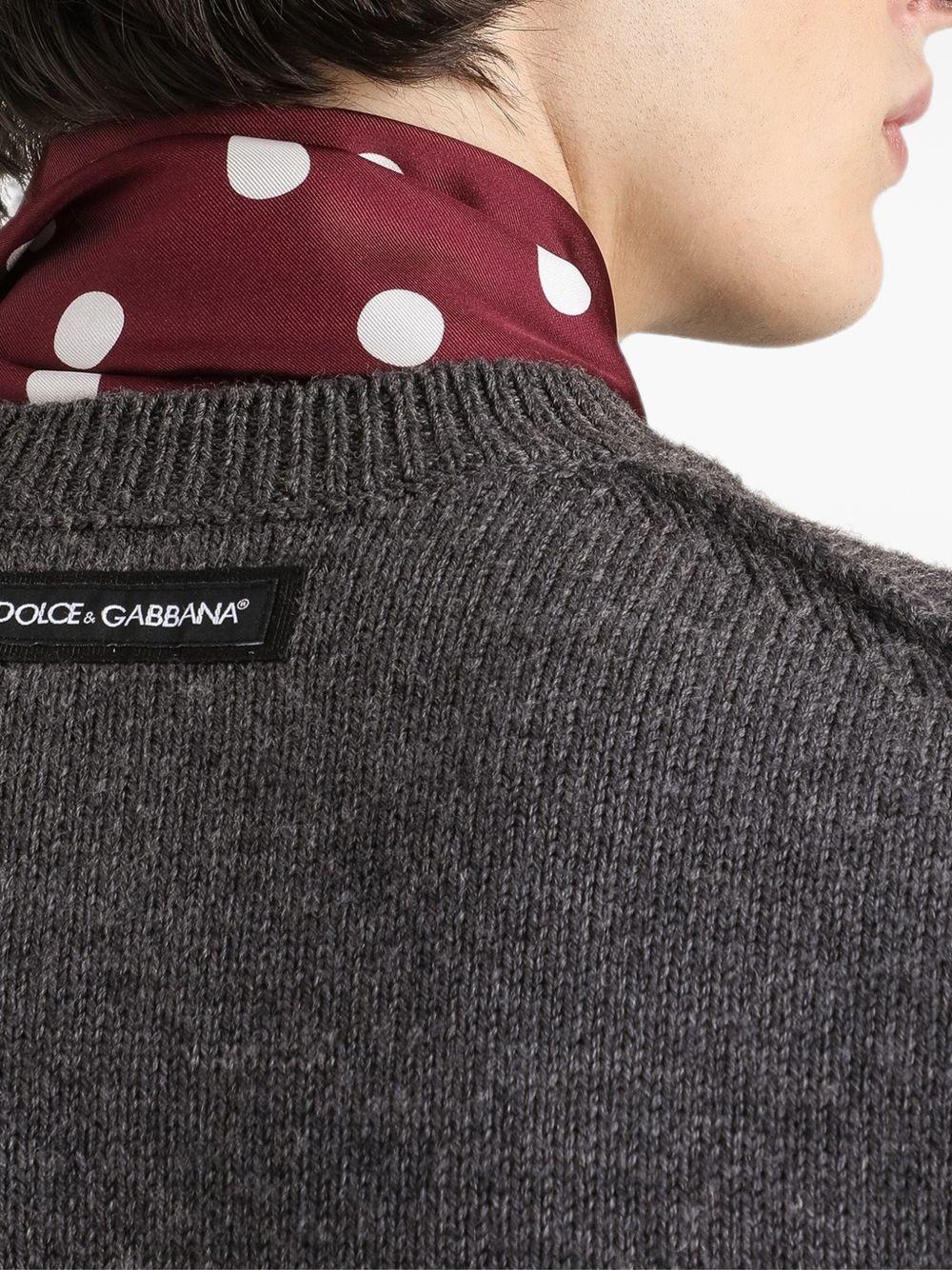 DOLCE e GABBANA Maglia girocollo in lana grigia 