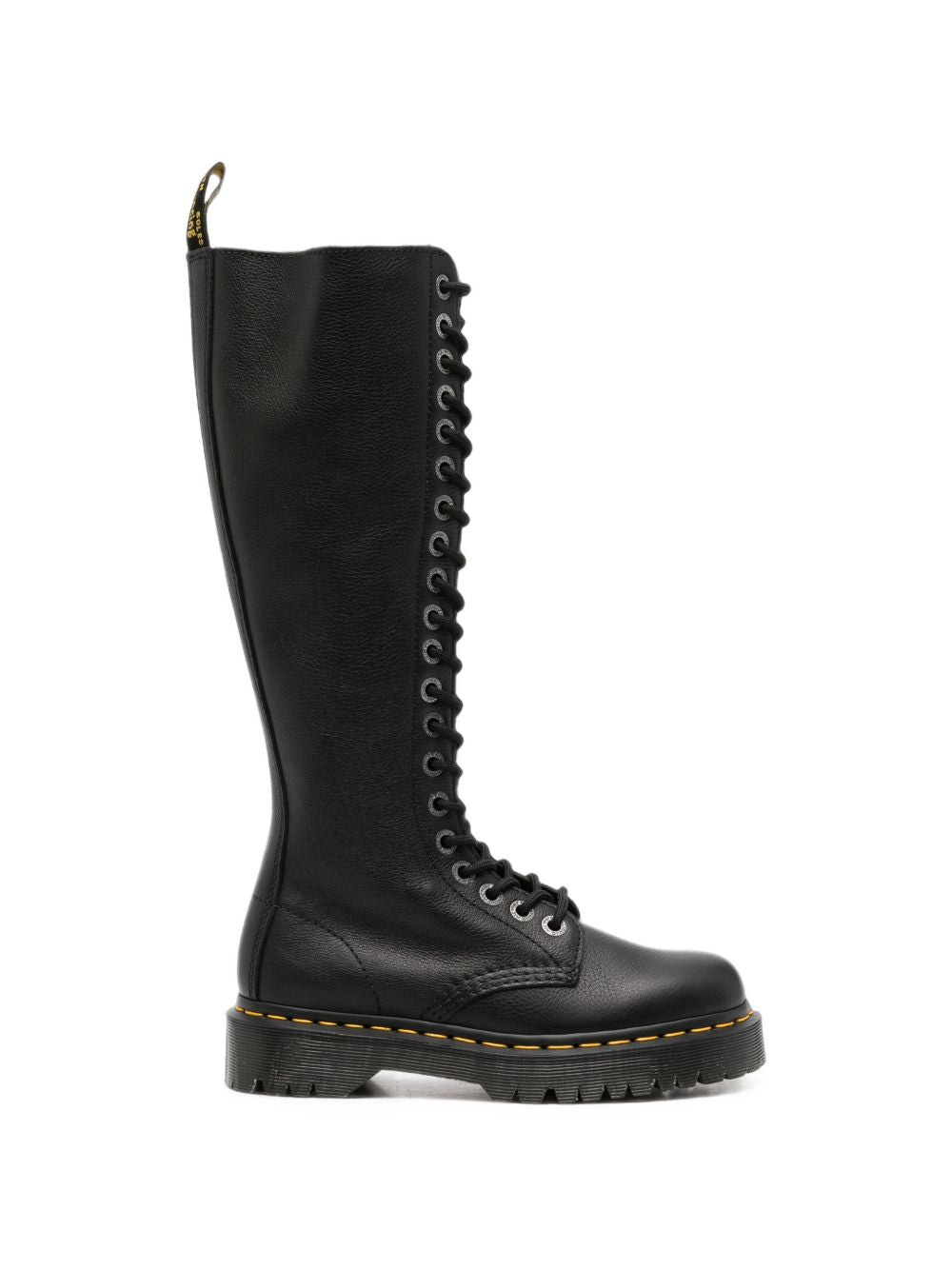 DR MARTENS Stivale alto nero Bex in pelle con stringhe 