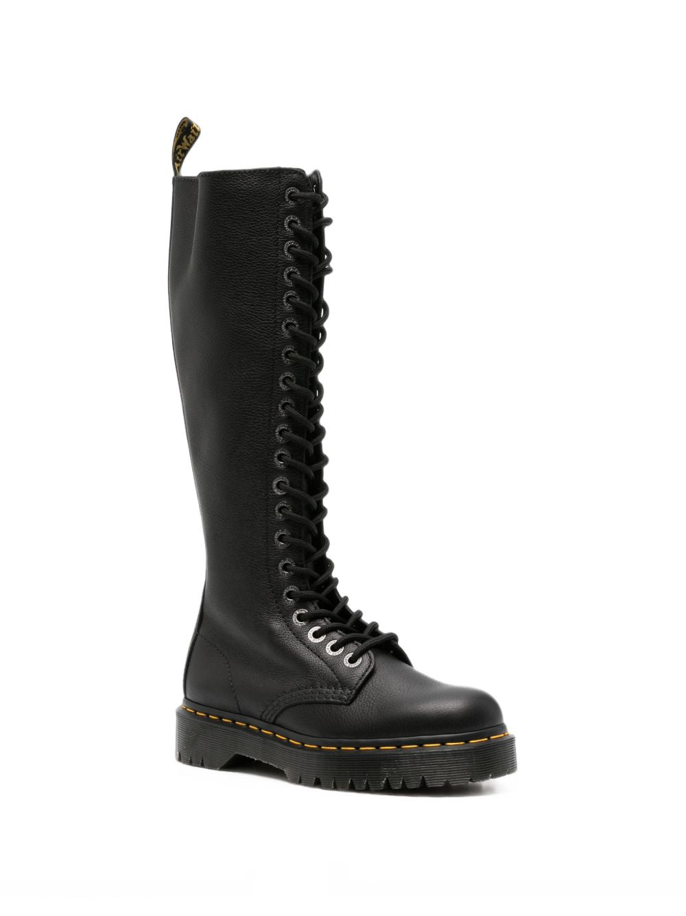 DR MARTENS Stivale alto nero Bex in pelle con stringhe 