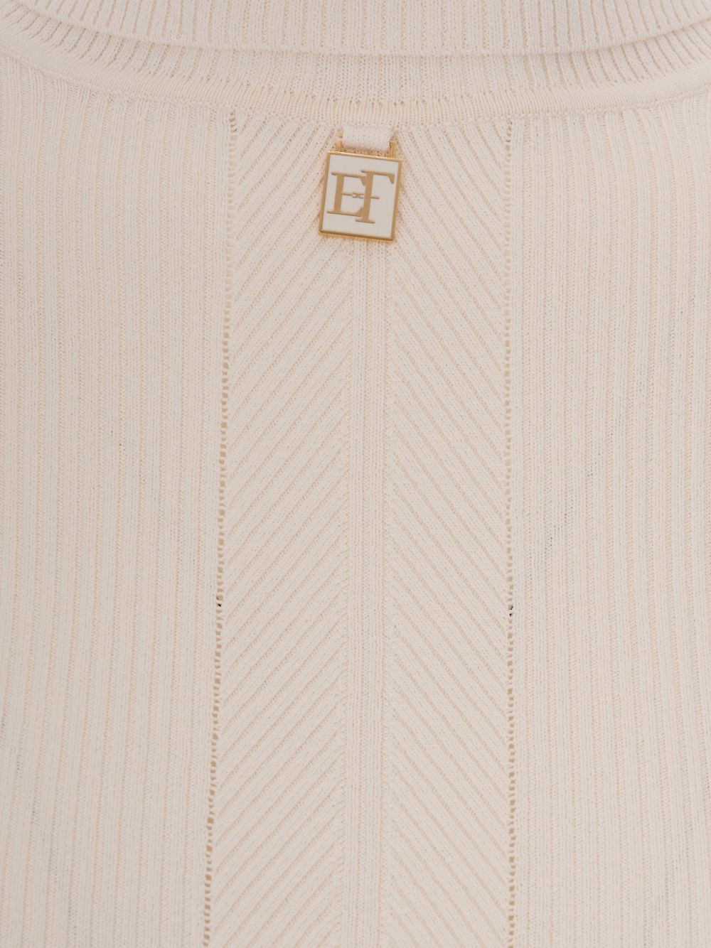 ELISABETTA FRANCHI Maglia a collo alto bianca in lana 