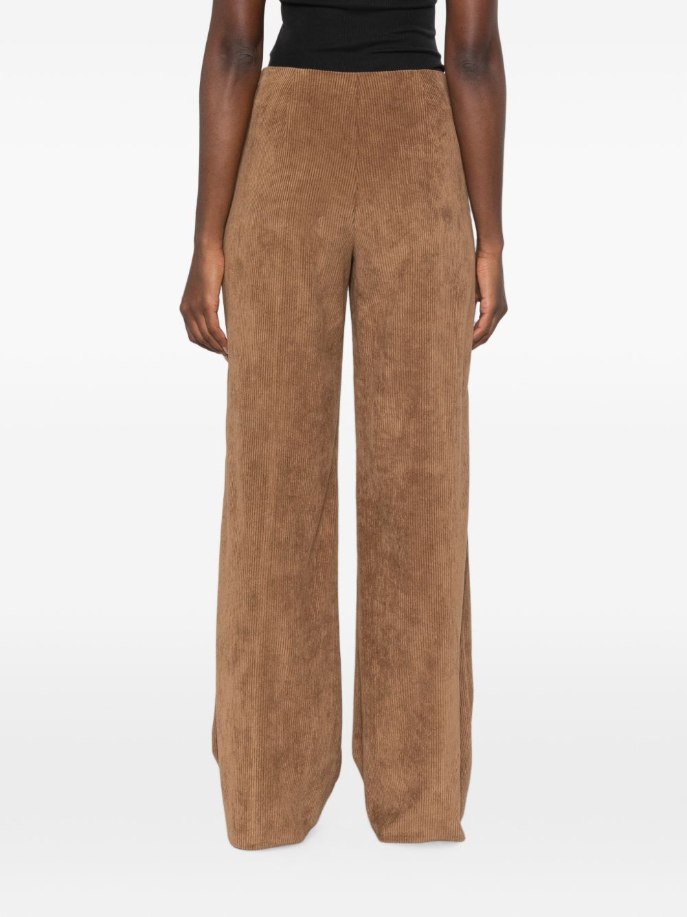 EMME Pantaloni in tessuto effetto piuma neri 