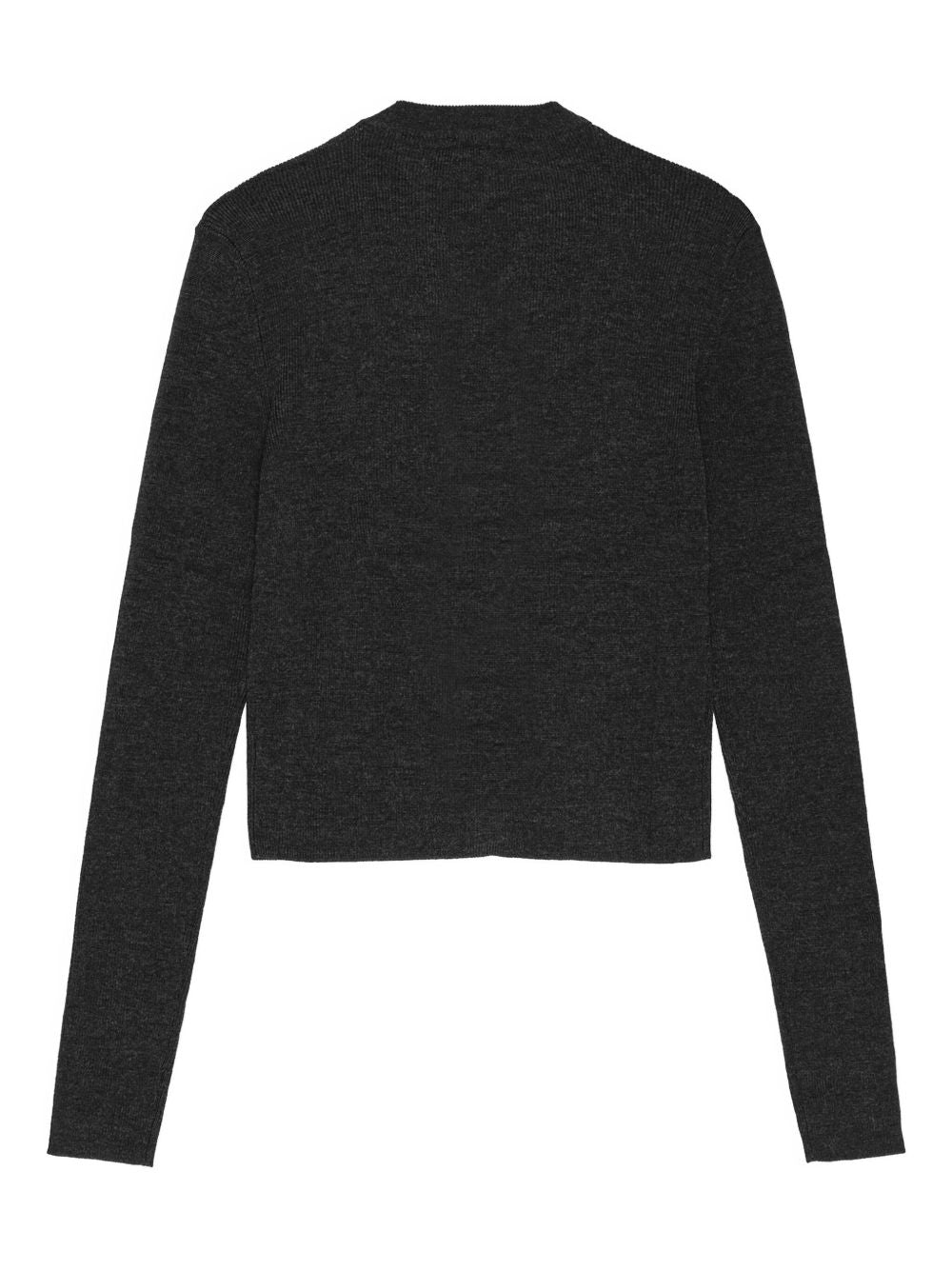 GANNI Cardigan nero antracite in lana merino con scollo a V 
