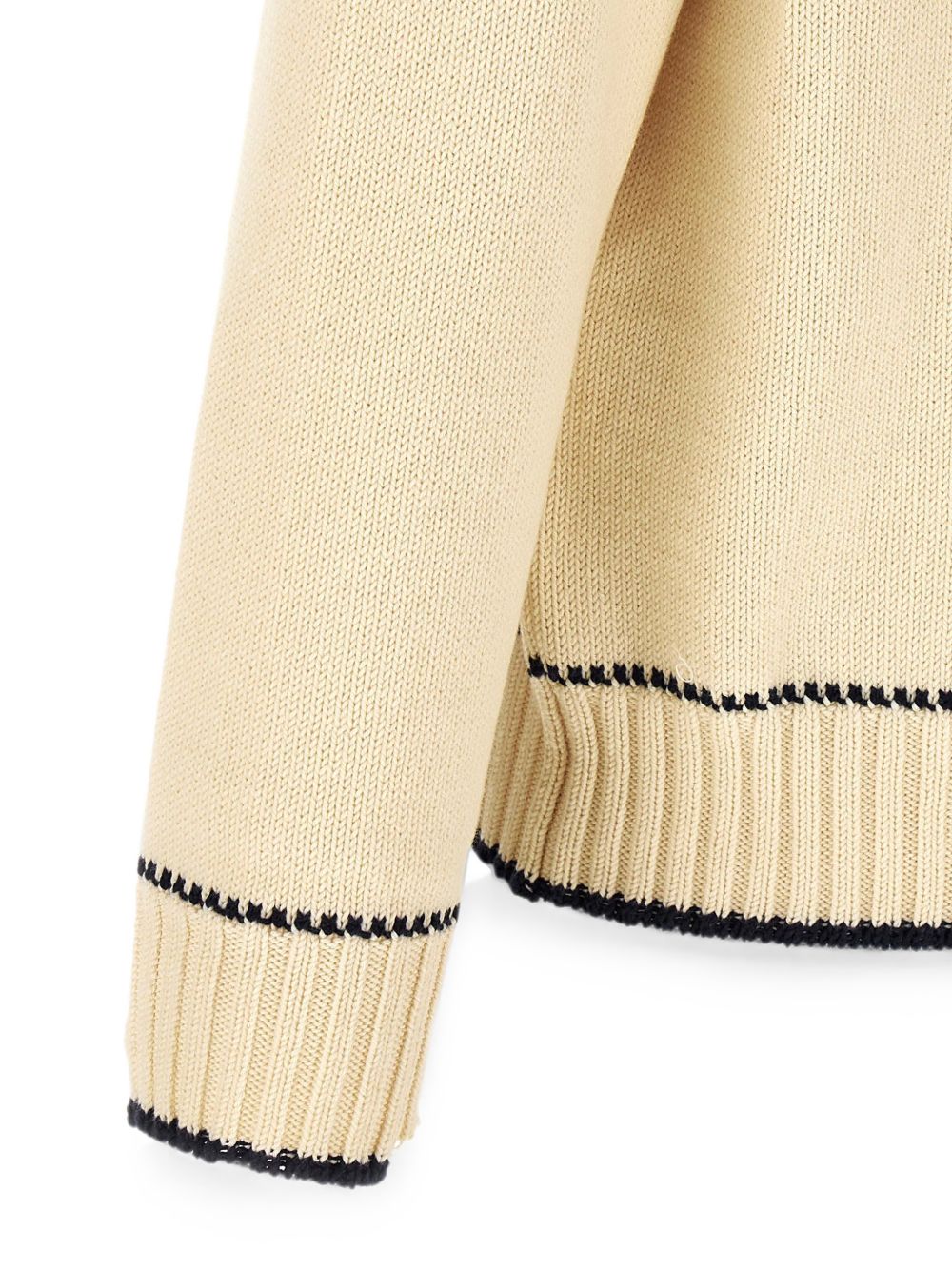 GOLDEN GOOSE Polo a Maniche Lunghe in Maglia Crema 