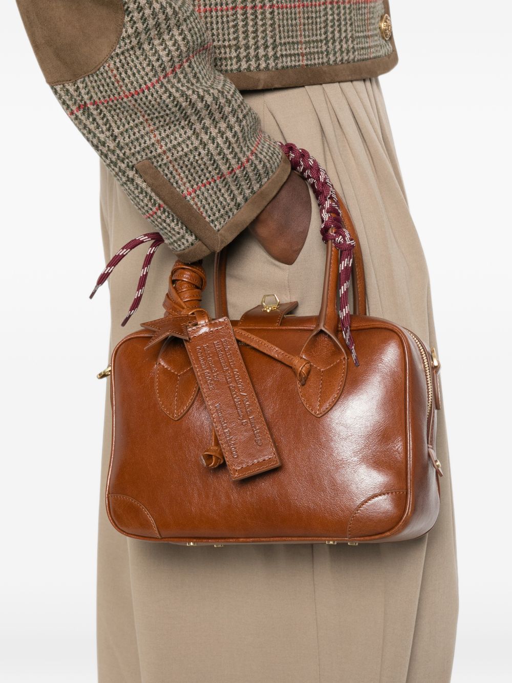 GOLDEN GOOSE Borsa a mano a bauletto in pelle marrone 