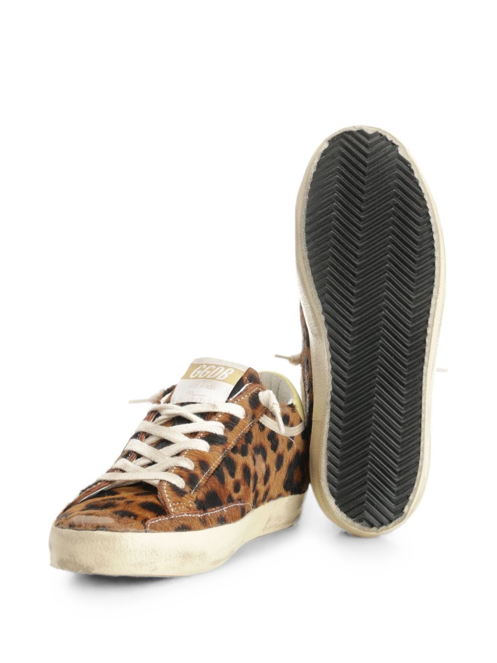 GOLDEN GOOSE Sneakers Superstar leopardate con talloncino giallo 