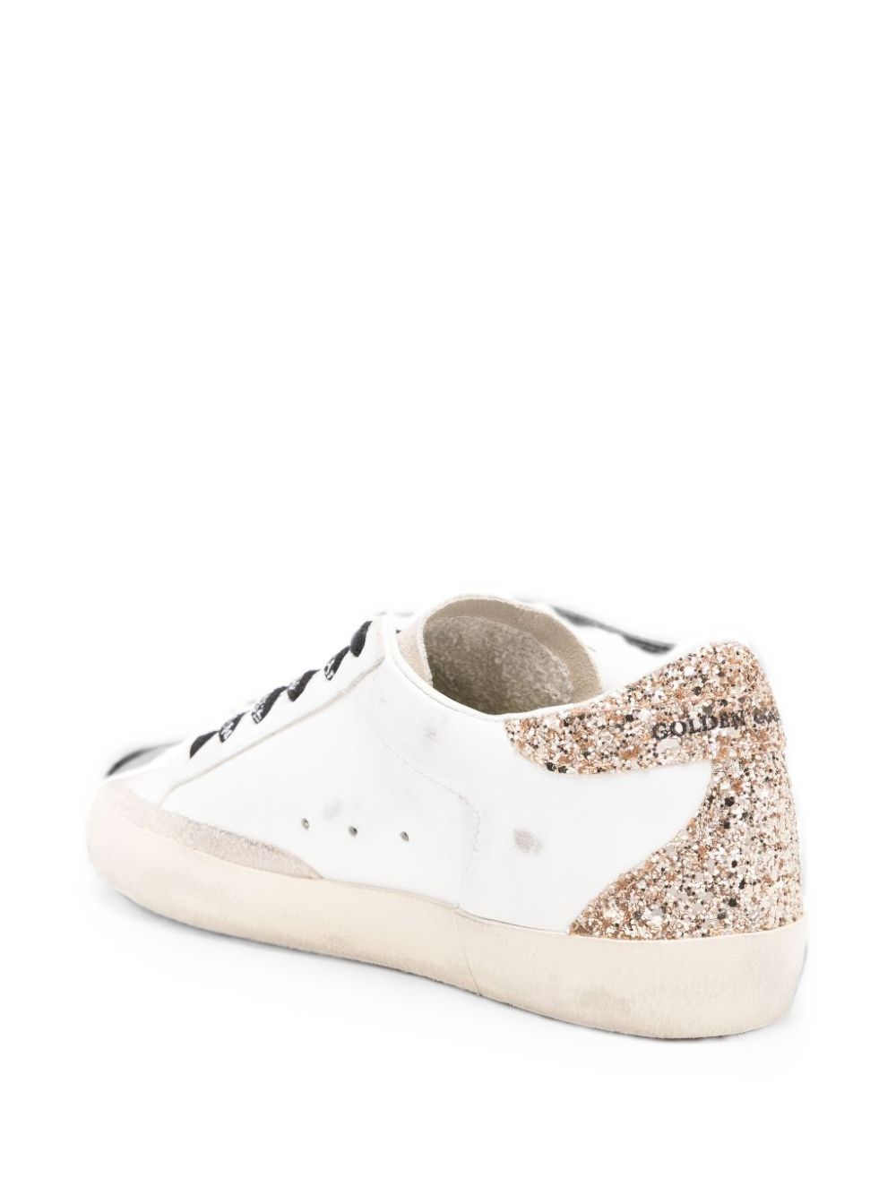 GOLDEN GOOSE Sneakers bianche con dettagli in strass dorati e argentati 