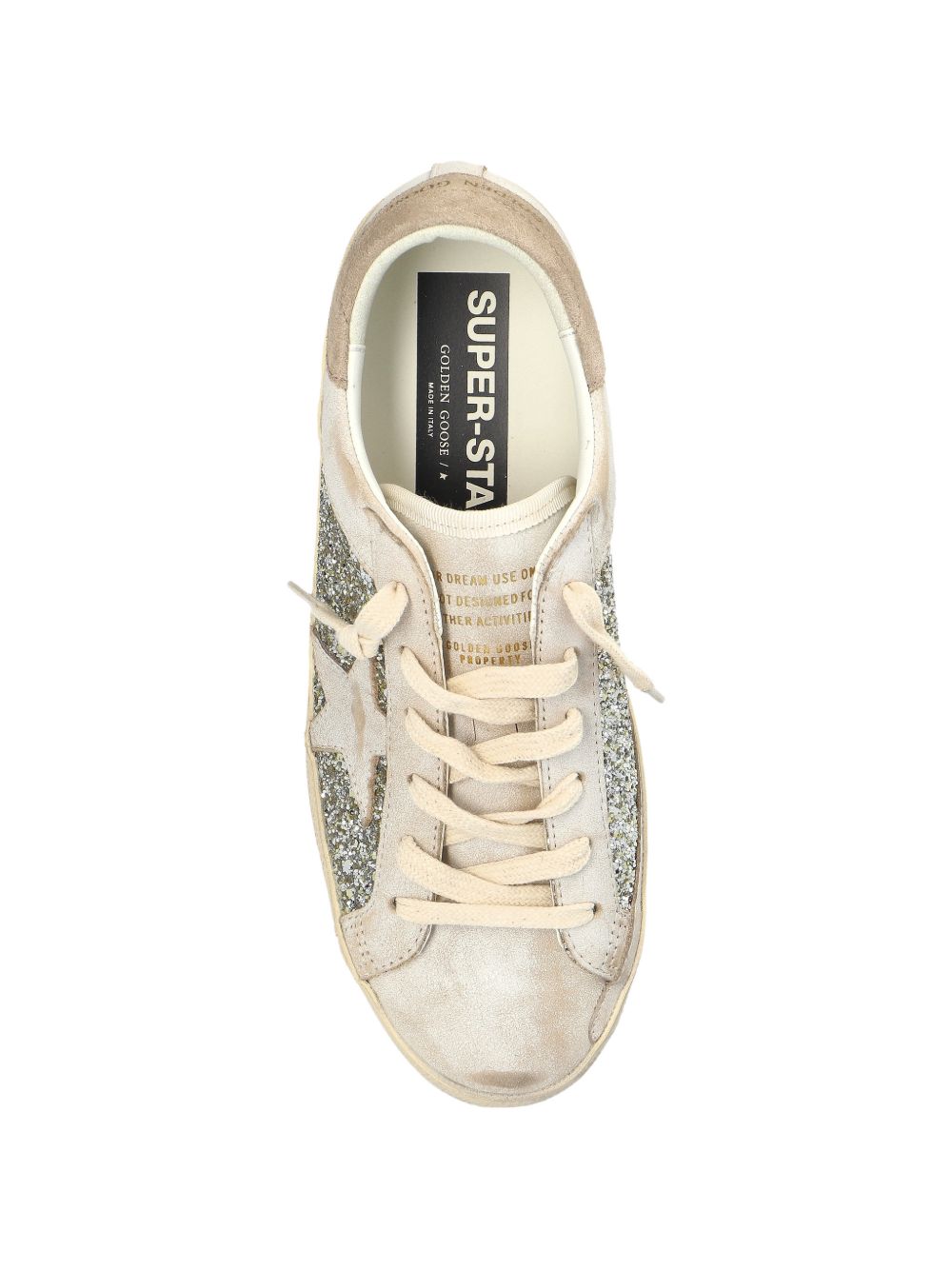 GOLDEN GOOSE Sneakers Super-Star in pelle e glitter 