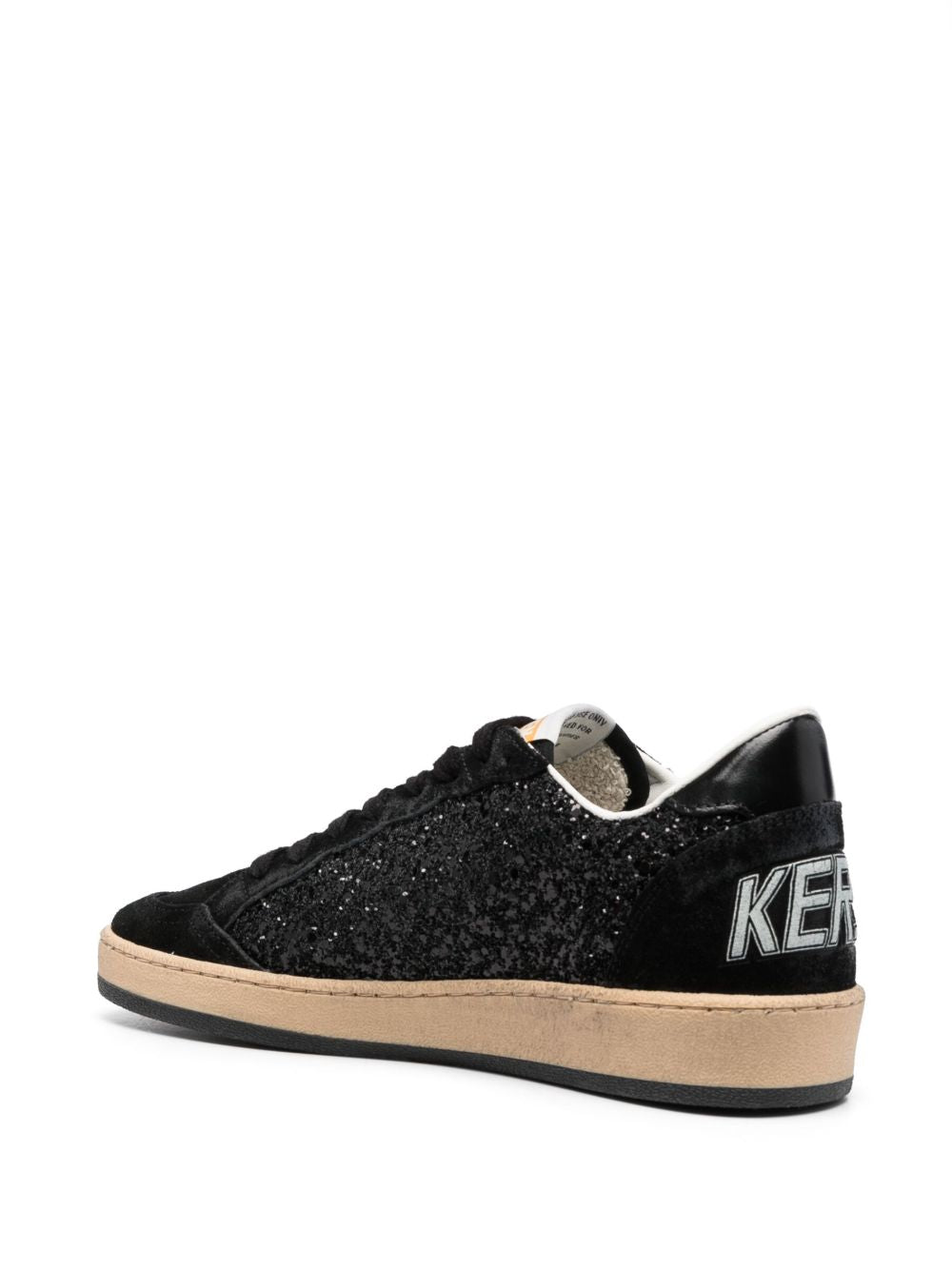 GOLDEN GOOSE Sneakers in pelle nere con strass neri 
