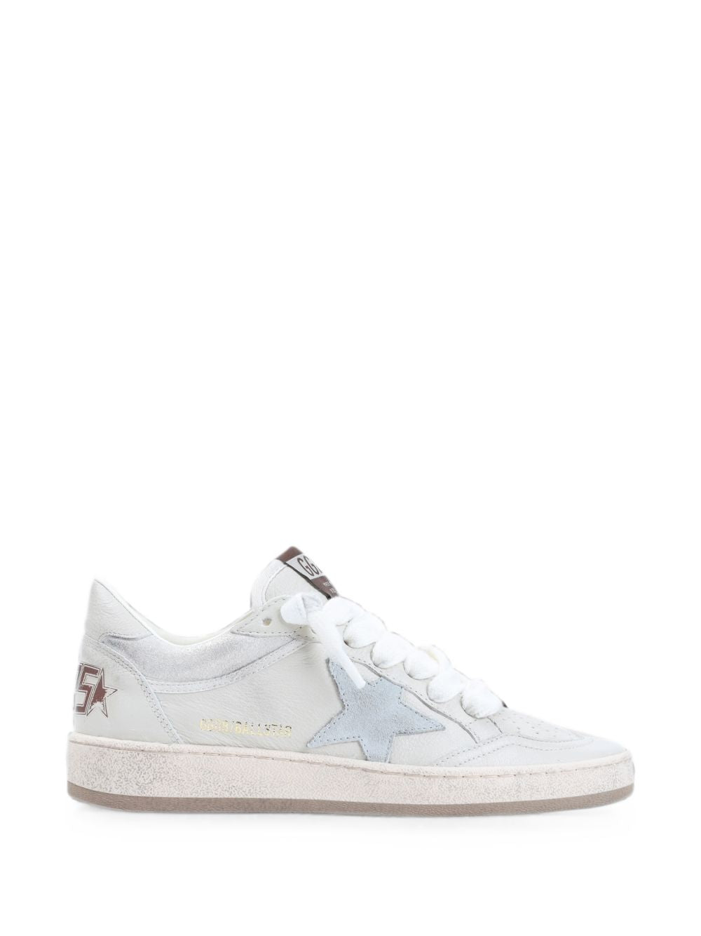 GOLDEN GOOSE Sneakers grigio cielo in suede con stella celeste 