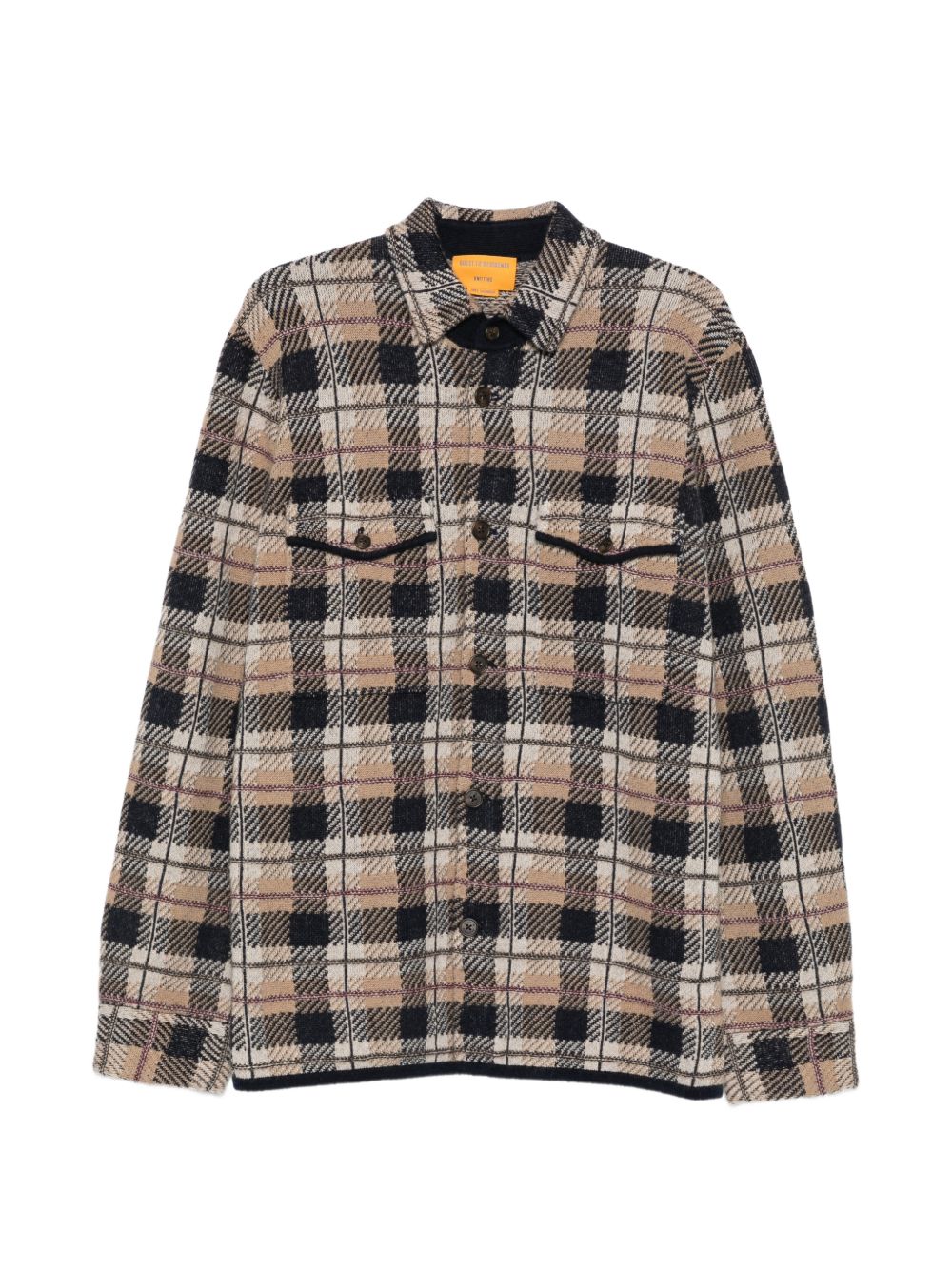GUEST IN RESIDENCE Camicia a quadri in cashmere color cammello 