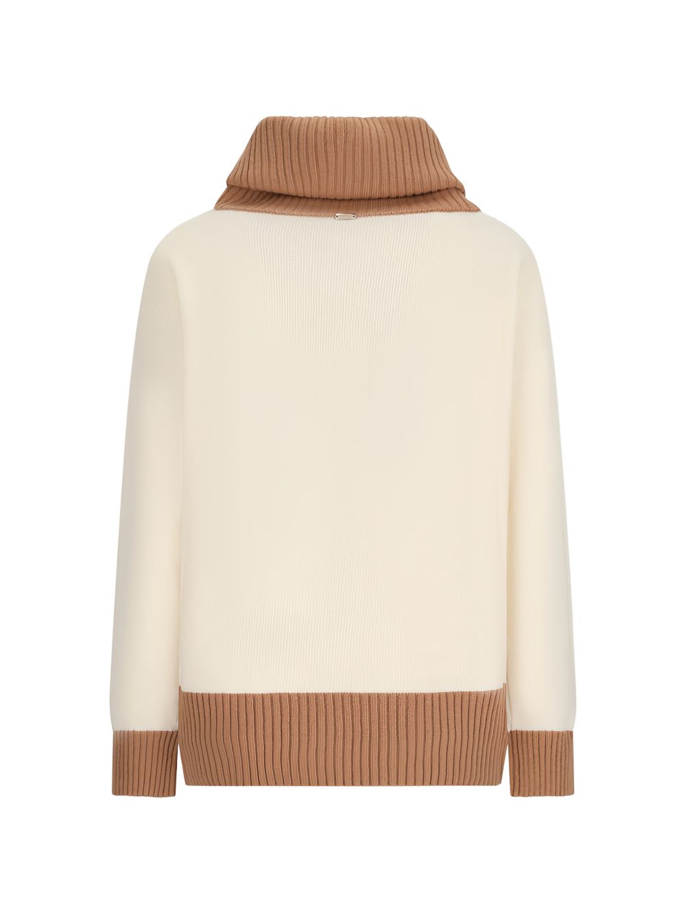 HERNO Maglia in lana color panna a collo alto 