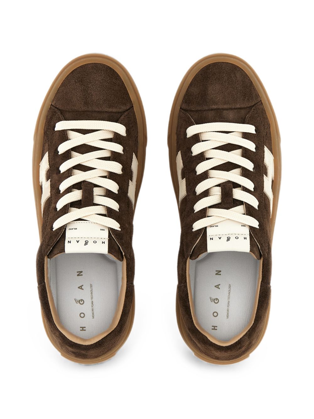 HOGAN Sneakers in pelle e suede marrone 