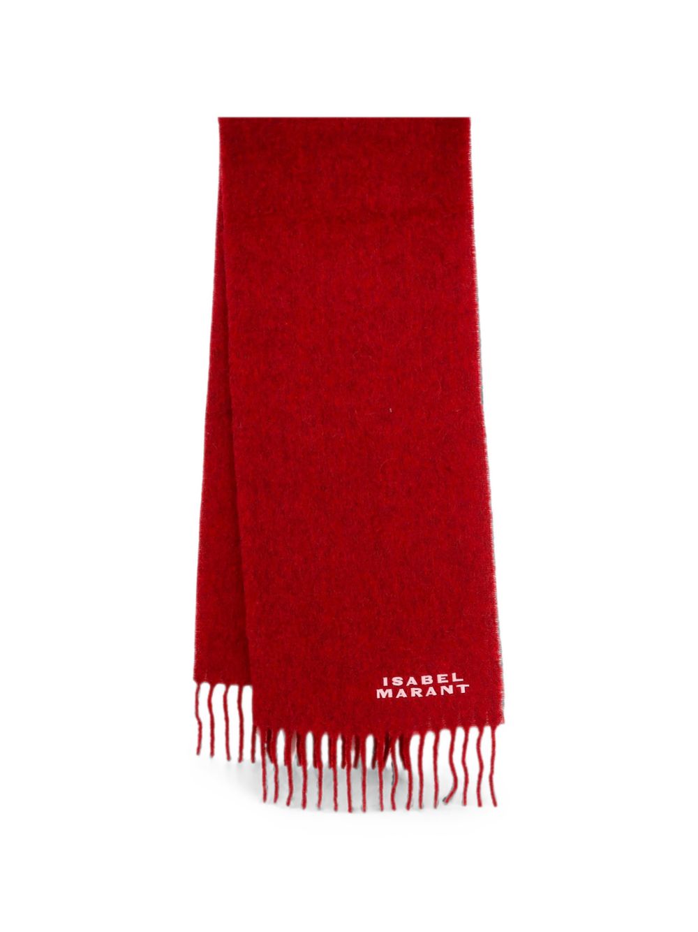 ISABEL MARANT Sciarpa con frange e logo 
