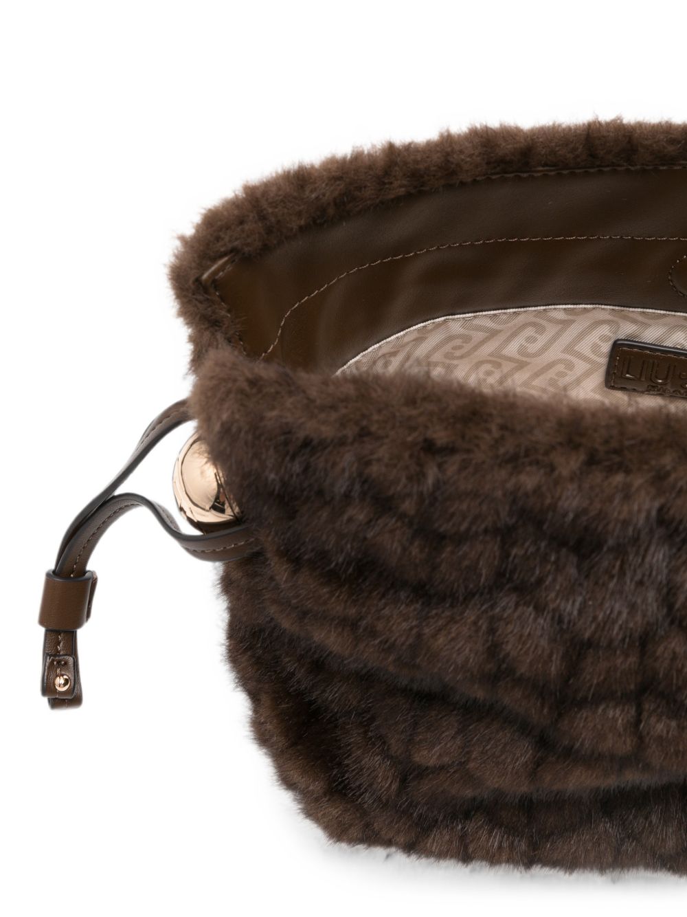 LIUJO Borsa a spalla in ecopelliccia marrone 