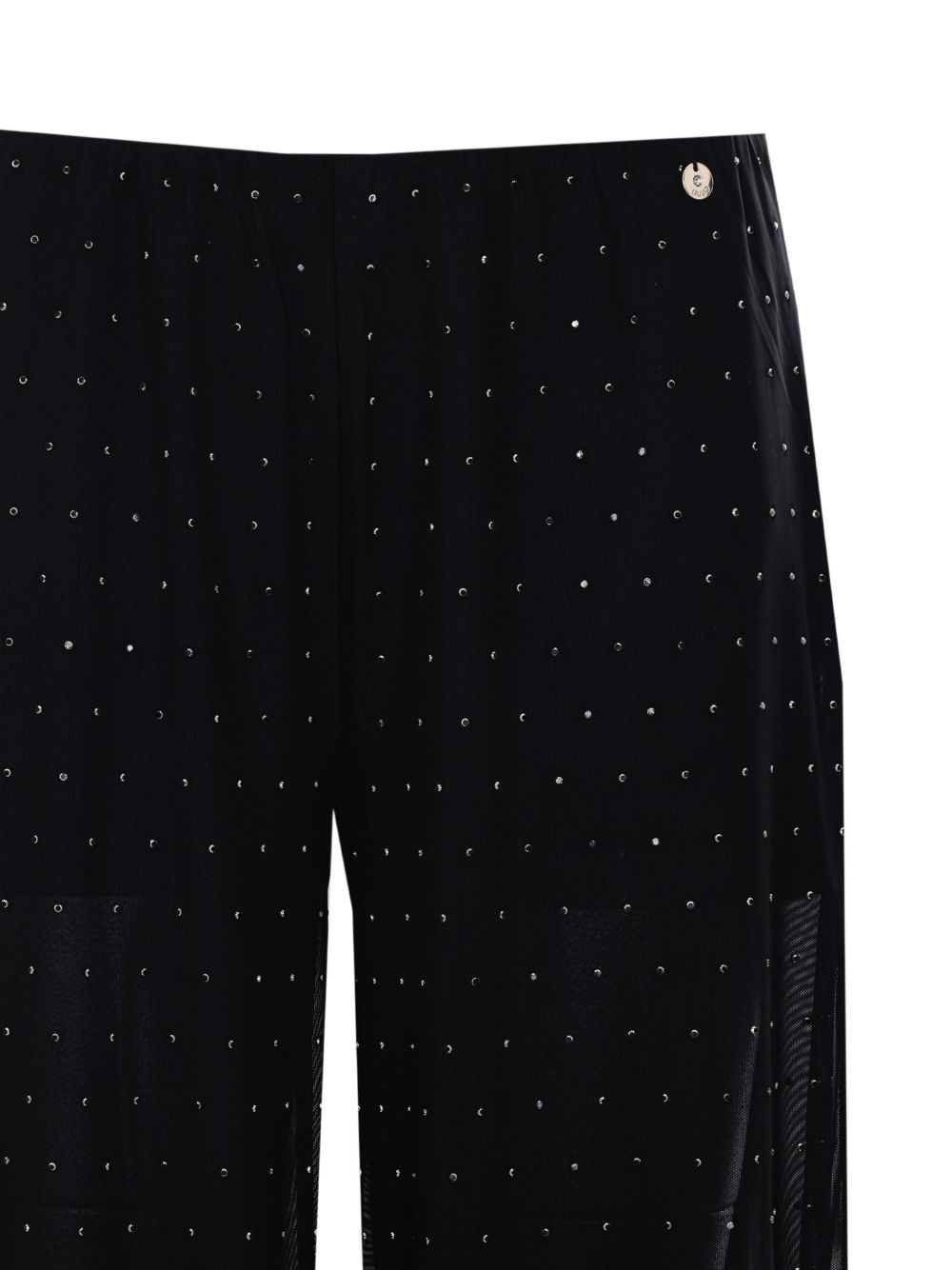 LIUJO Pantaloni neri semitrasparenti con strass 