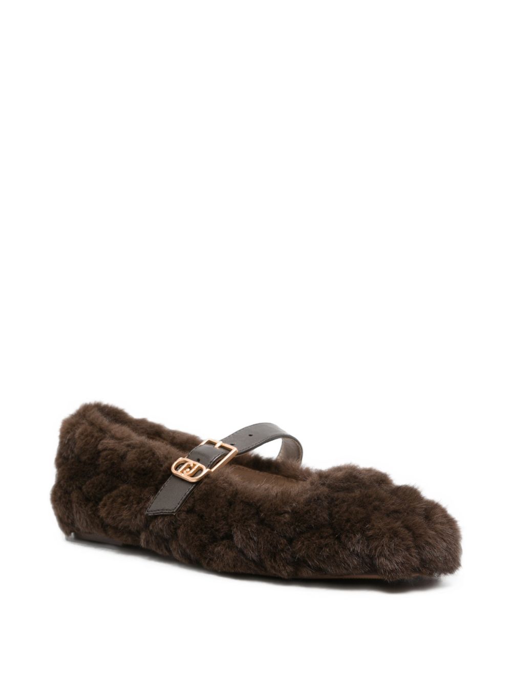 LIUJO Ballerine Brigitte 11 in fur color Moka 