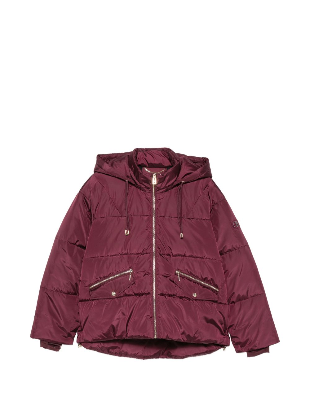 LIUJO Ecopelliccia marrone con cappuccio e tasche 