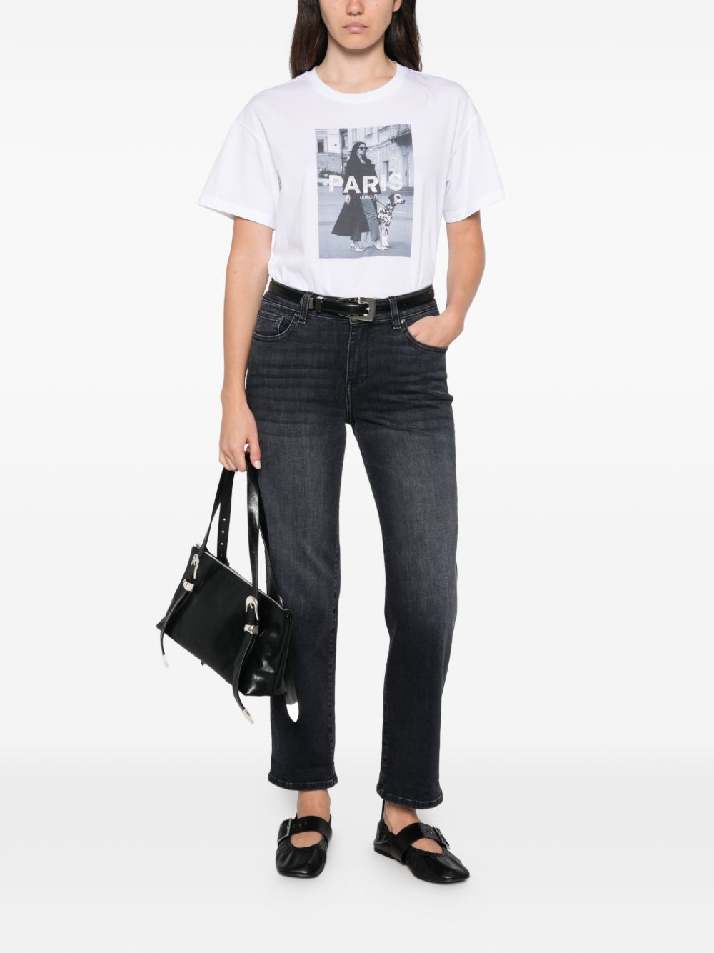 LIUJO Jeans neri regular fit con effetto wash 