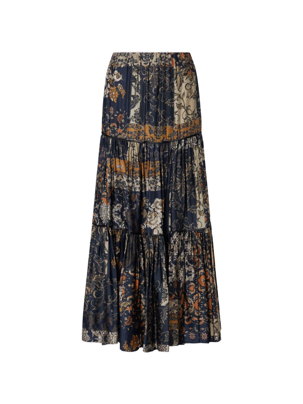 LIUJO Gonna lunga drappeggiata con fantasia floreale 