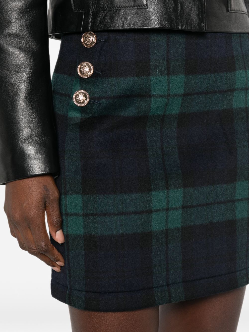 LIUJO Minigonna in tartan scozzese blu e verde 