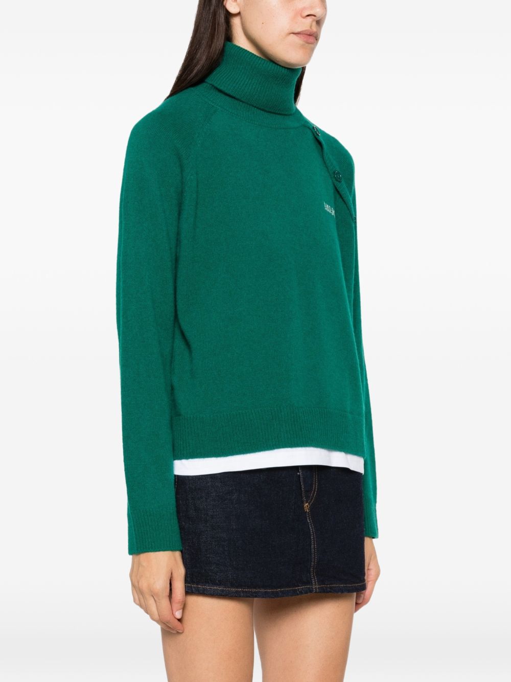 LIUJO Maglia verde menta a collo alto in lana 