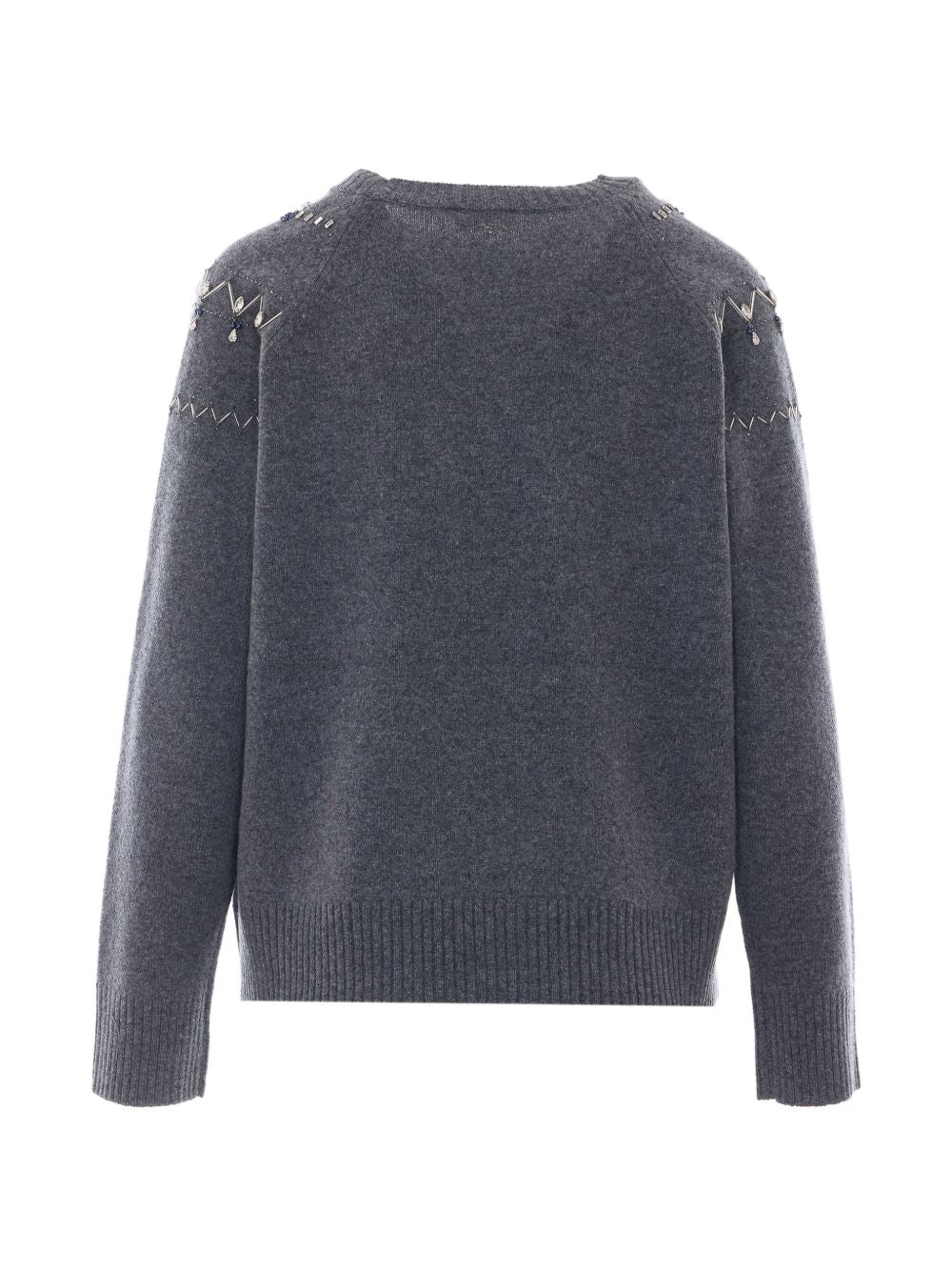 LIUJO Maglia grigia in lana con strass 