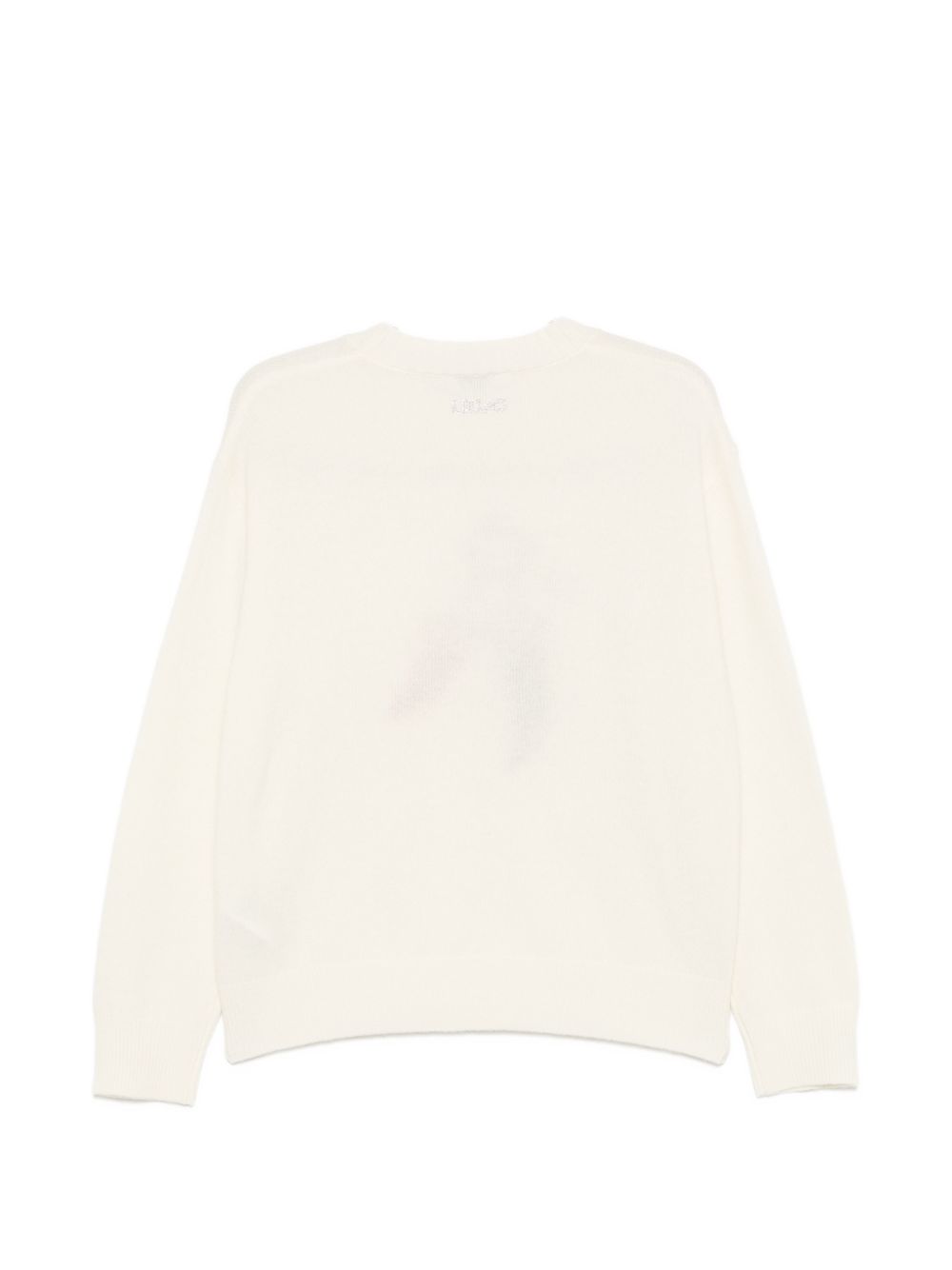 LIUJO Maglia bianca in lana con design cornetti portafortuna 