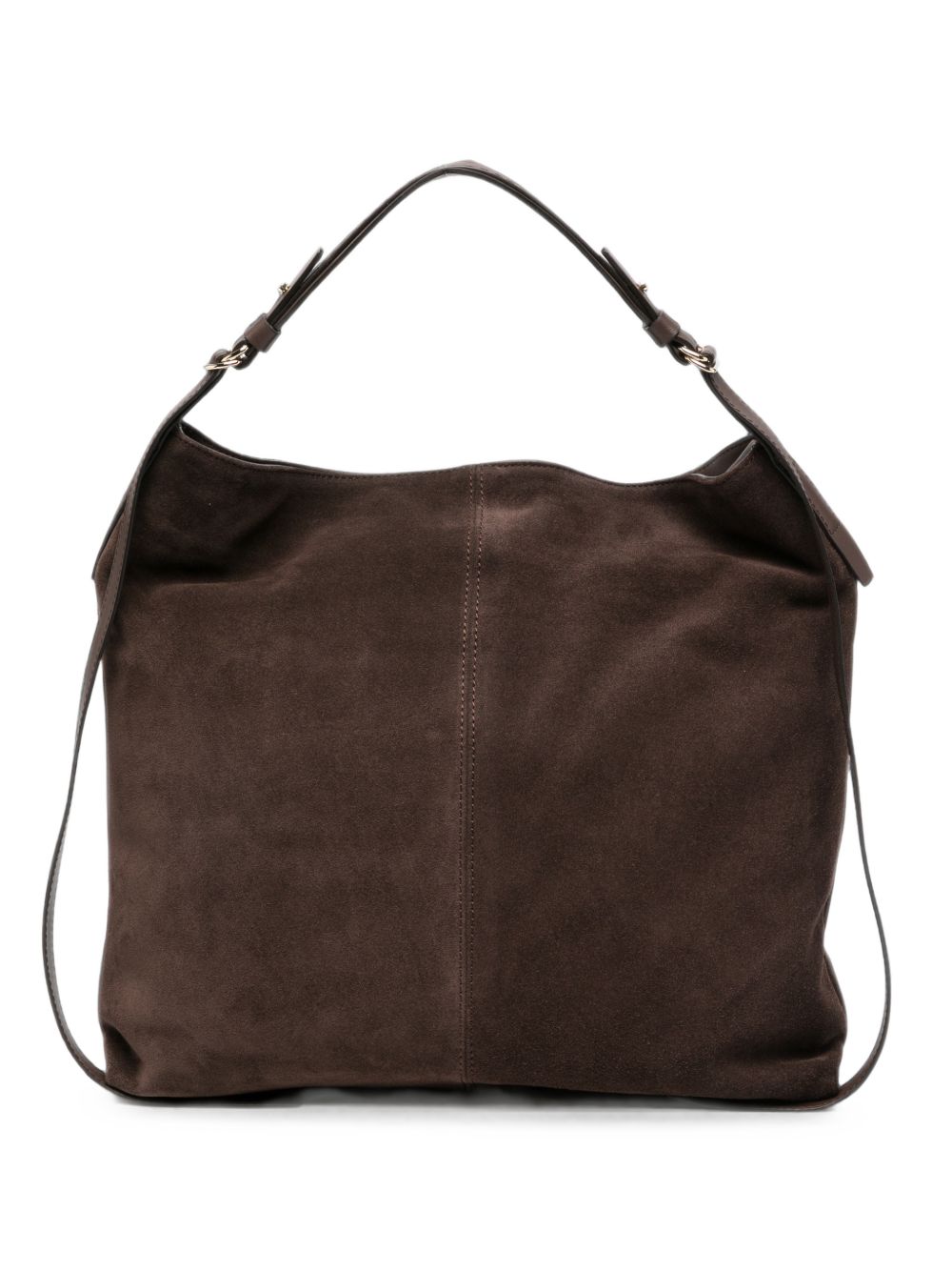 LORISTELLA Borsa a spalla Giorgia in suede marrone cioccolato 