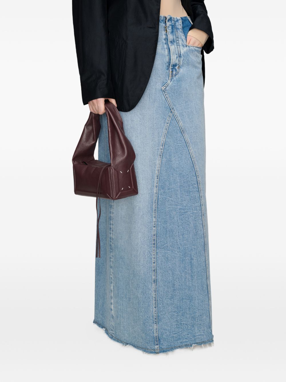 MAISON MARGIELA Borsa a spalla in pelle con manico strutturato marrone 