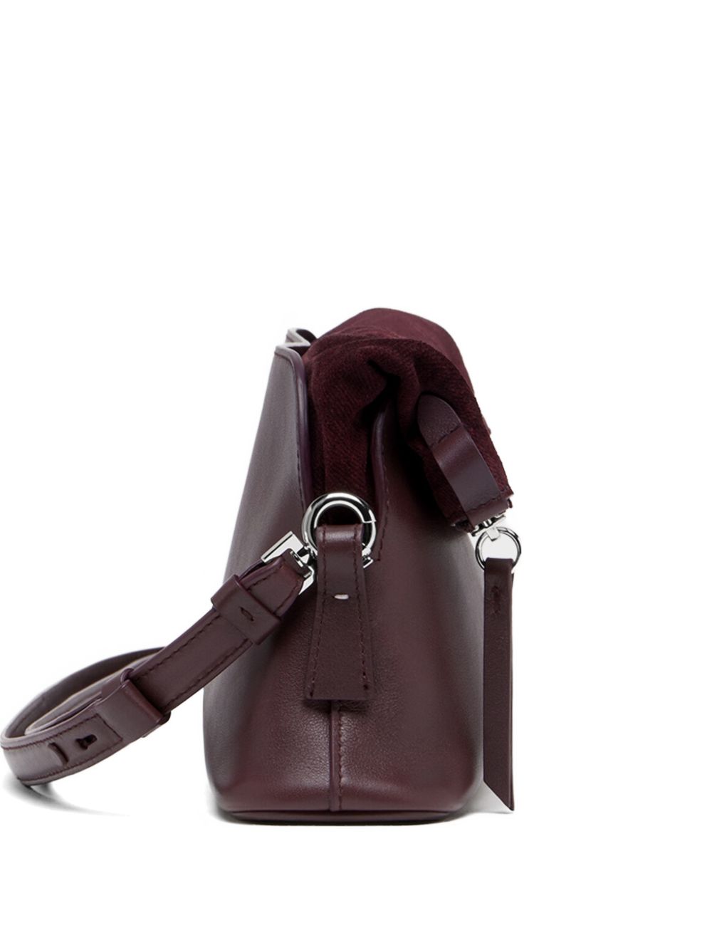 MAISON MARGIELA Borsa a tracolla in pelle misto suede bordeaux 