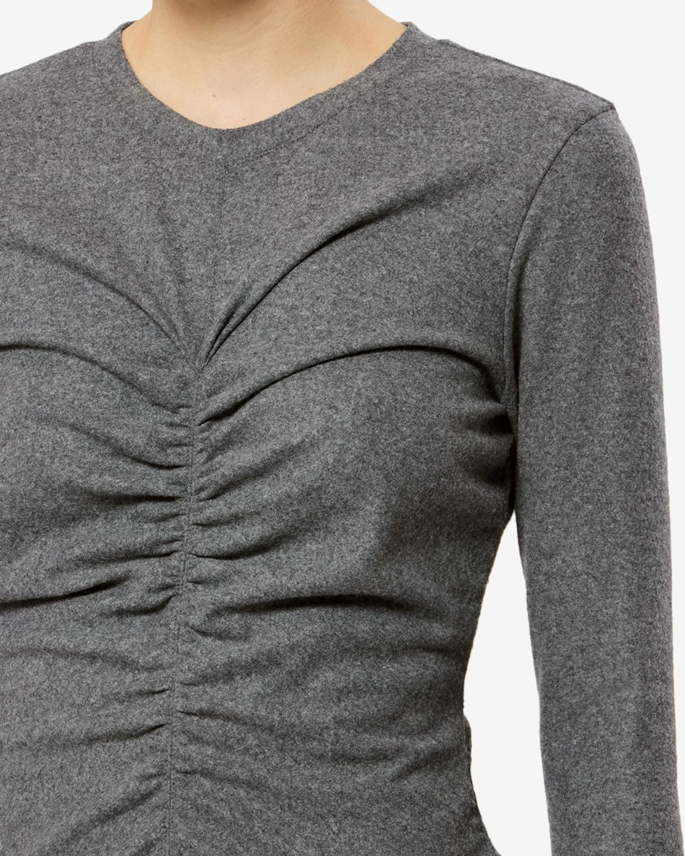 MARANT ETOILE Maglia Delesa grigio mélange in jersey di lana 