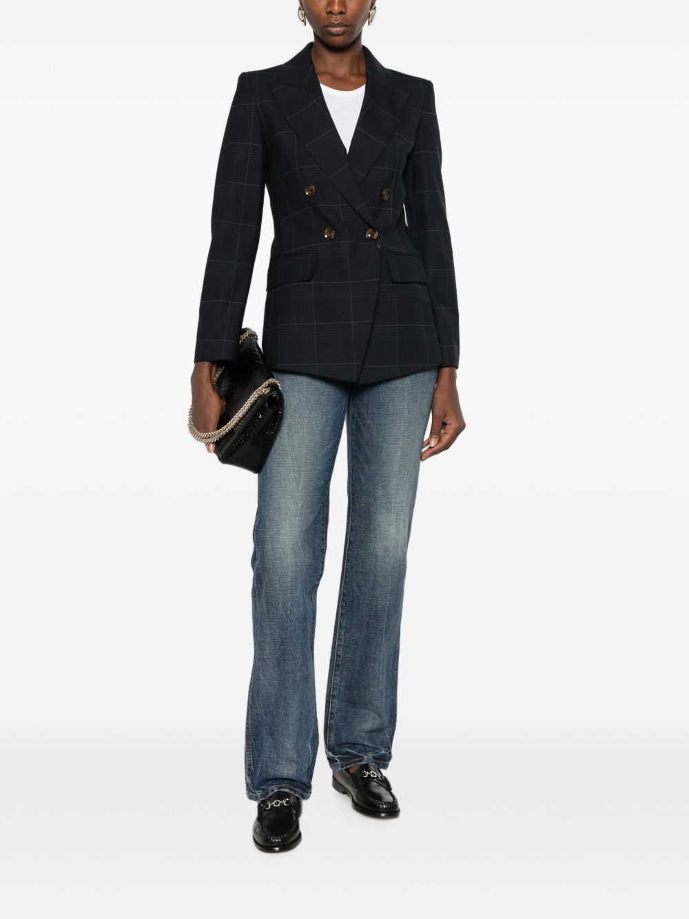 MARELLA Blazer Millefedra blu in tartan elegante 