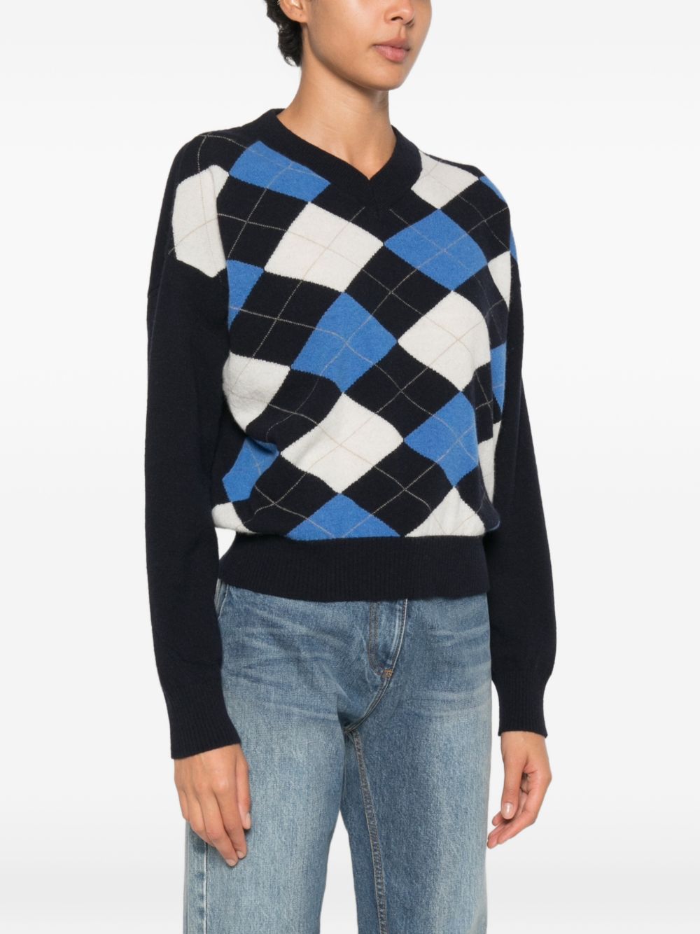 MARELLA Maglia a rombi in lana e cashmere 