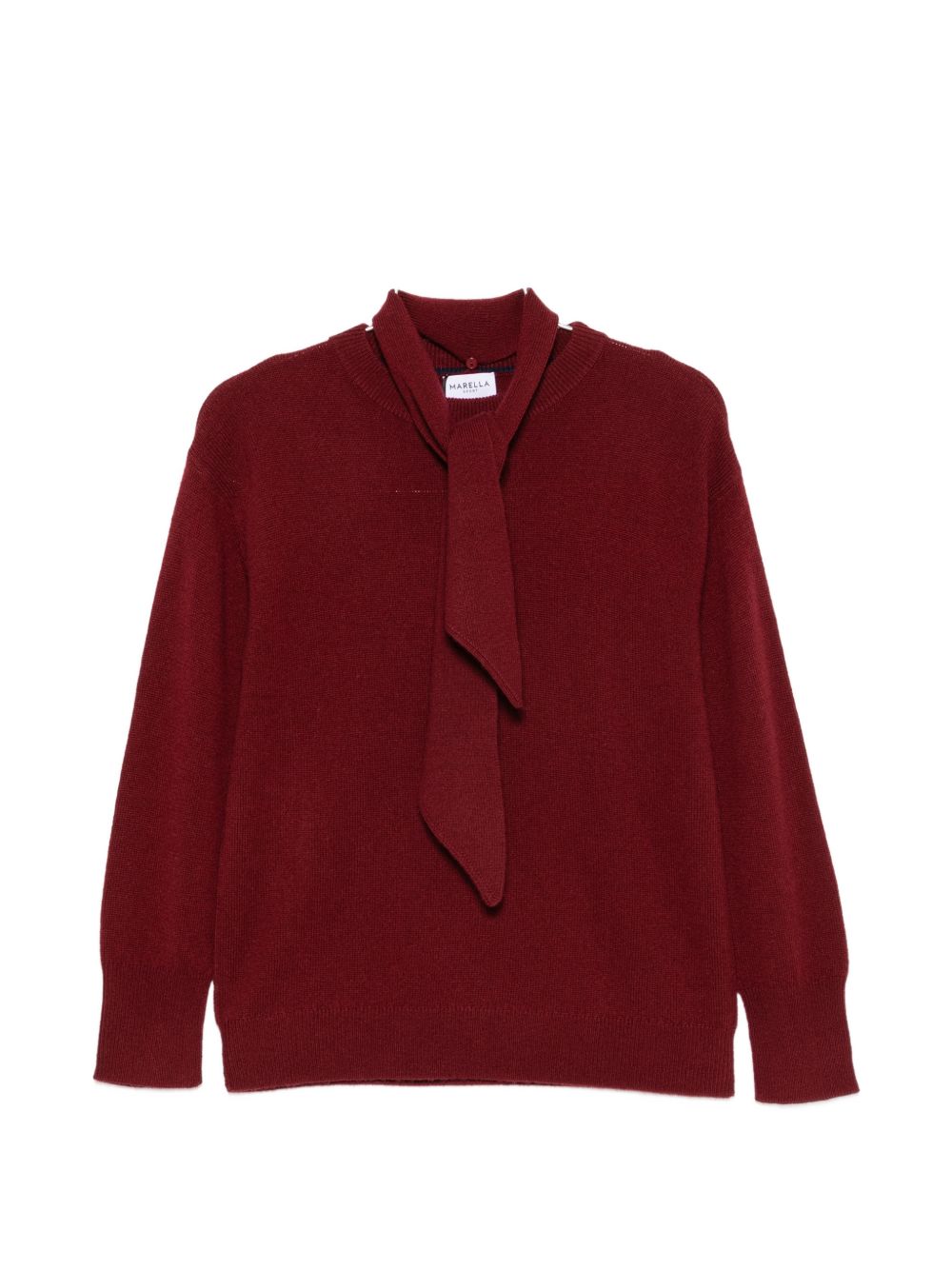 MARELLA SPORT Maglia Giochi bordeaux con foulard al collo integrato 
