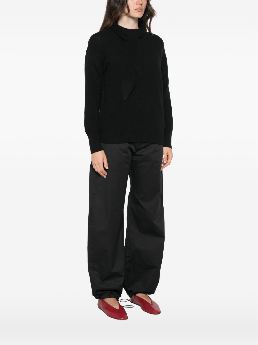 MARELLA SPORT Maglia nera Giochi con foulard al collo integrato 