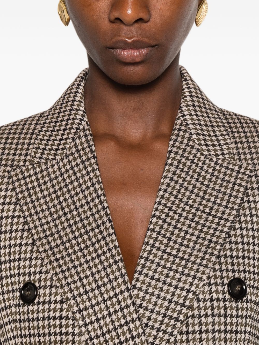 MAX MARA Giacca blazer Eccelso doppiopetto tartan con tasche 