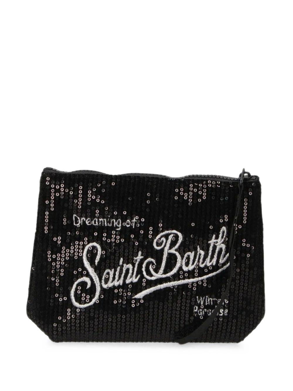 MC2 SAINT BARTH Clutch bag Aline Velvet Paillettes nera 
