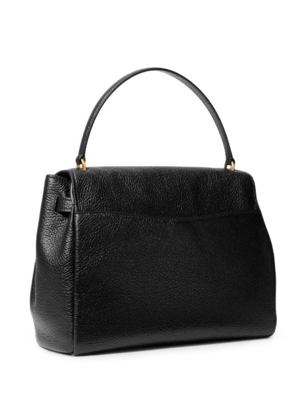 MICHAEL KORS Borsa a mano in pelle nera con fibbie dorate 