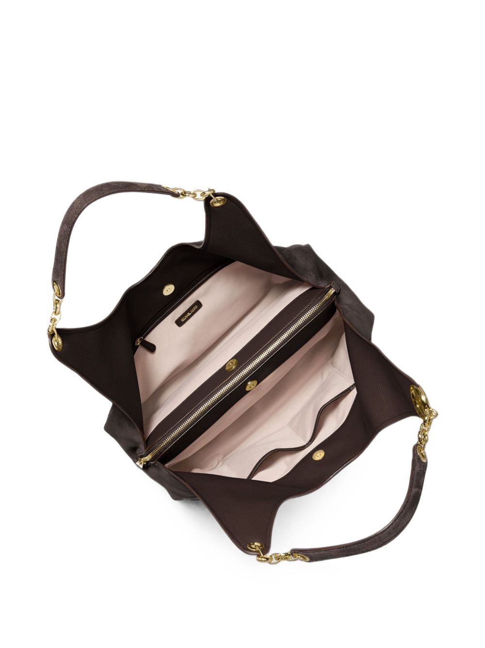 MICHAEL KORS Borsa a spalla in suede marrone scuro 