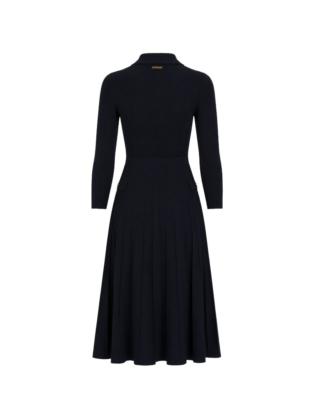 MICHAEL KORS Abito midi nero con scollo a V e maniche lunghe 
